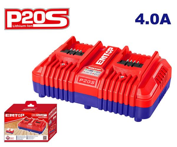 Sạc Pin đôi 20Vx4.0Ah EMTOP EFCR20403
