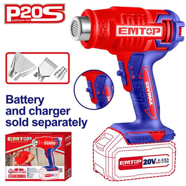 Máy khò hơi nóng dùng pin 20V EMTOP EHGN200215-T