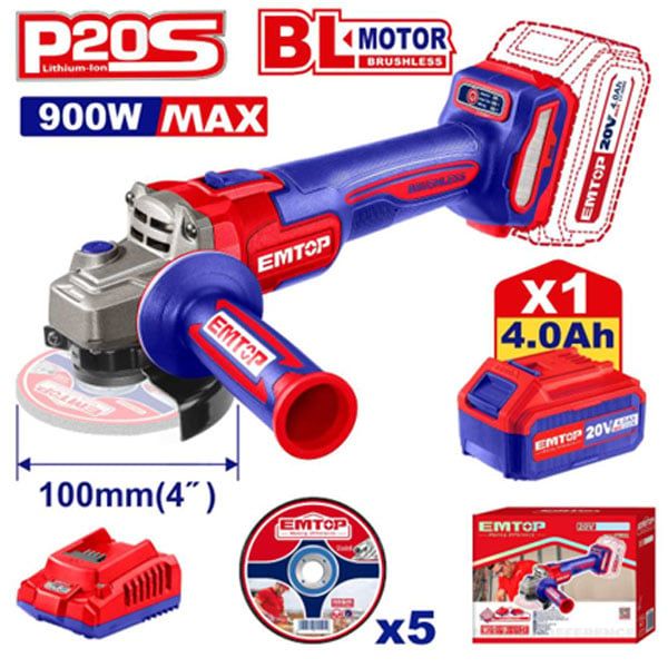 Máy mài góc dùng pin 20V EMTOP ELAG261021