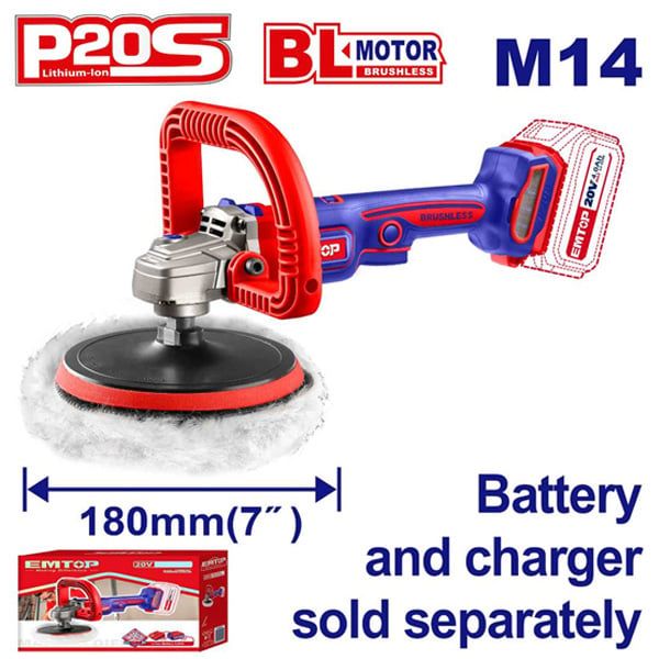 Máy đánh bóng dùng pin 20V-180mm EMTOP ELAP2018
