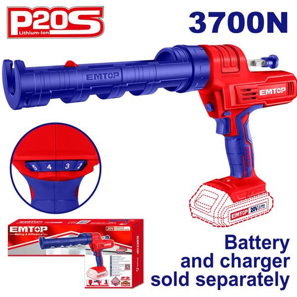 Súng bắn Silicon dùng pin 20V EMTOP ELCG2001
