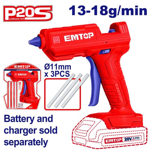 Súng bắn keo dùng pin 20V EMTOP ELGG2002