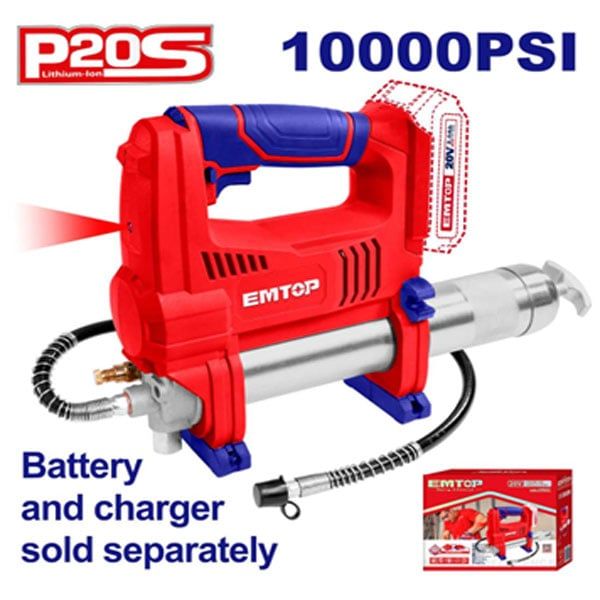 Máy bơm mỡ dùng pin 20V-10000PSI EMTOP ELGR2001