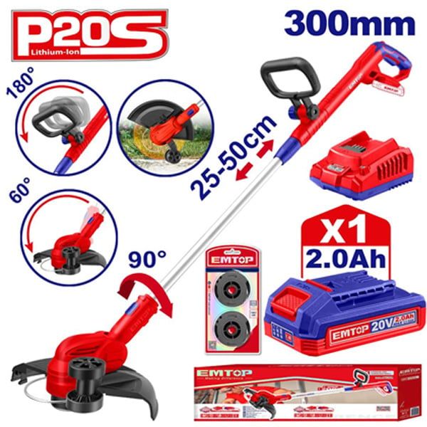 Máy cắt cỏ dùng pin 20V-300mm EMTOP ELGT203285