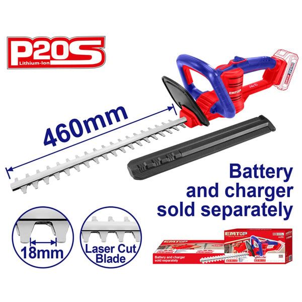 Máy cắt tỉa hàng rào dùng pin 20V EMTOP ELHT20018