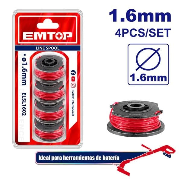 Cước cắt cỏ tròn 1.6mmx5m EMTOP ELSL1602