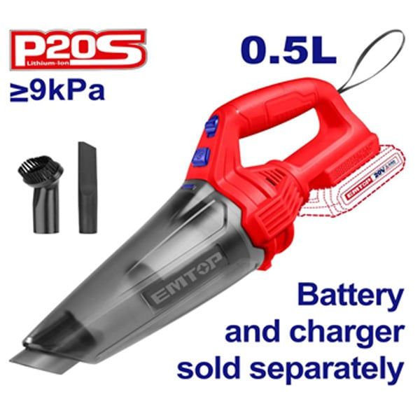 Máy hút bụi dùng pin 20V-0.5L EMTOP ELVC201261