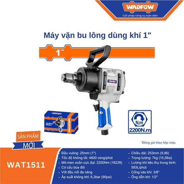 Súng vặn bu lông dùng hơi 1 inch WADFOW WAT1511