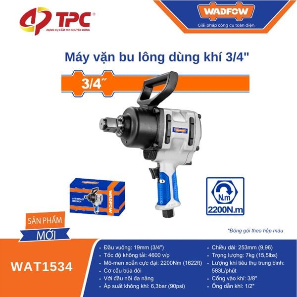 Súng vặn bu lông dùng hơi 3/4 inch WADFOW WAT1534