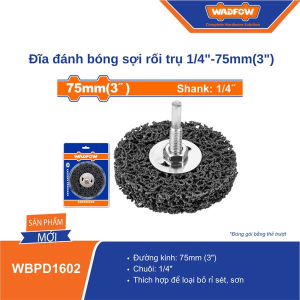 Đĩa đánh bóng sợi rối trục 1/4inch-75mm WADFOW WBPD1602