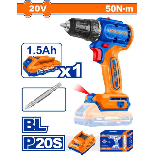 Máy khoan búa dùng pin 20V-72Nm WADFOW WCDP7281