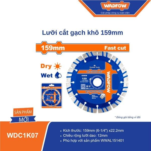 Lưỡi cắt gạch khô 159mm WADFOW WDC1K07