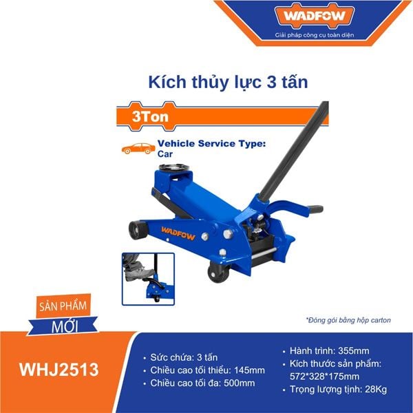 Con đội cá sấu thủy lực 3 tấn WADFOW WHJ2513