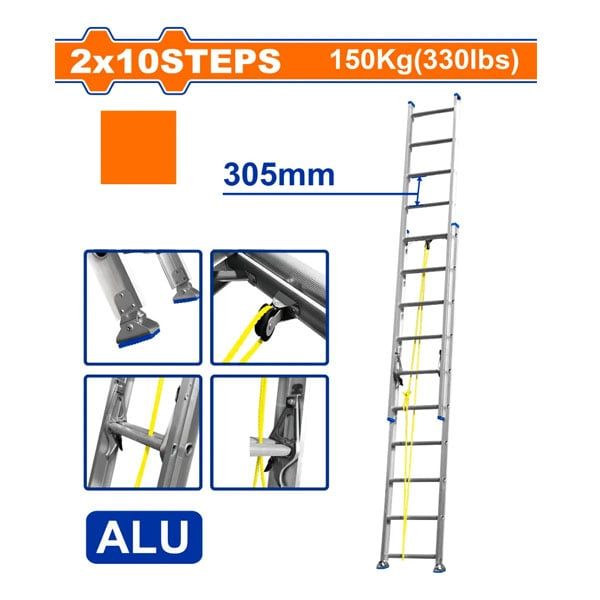 Thang xếp kéo dài 2x10 bậc WADFOW WLD8H20