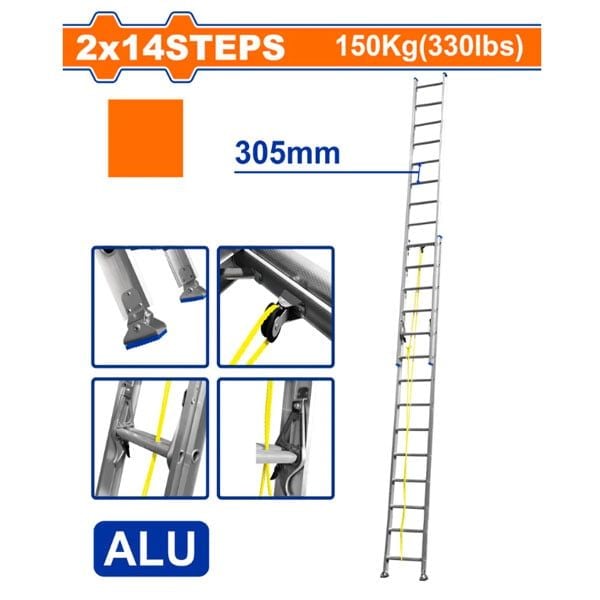 Thang xếp kéo dài 2x14 bậc WADFOW WLD8H28