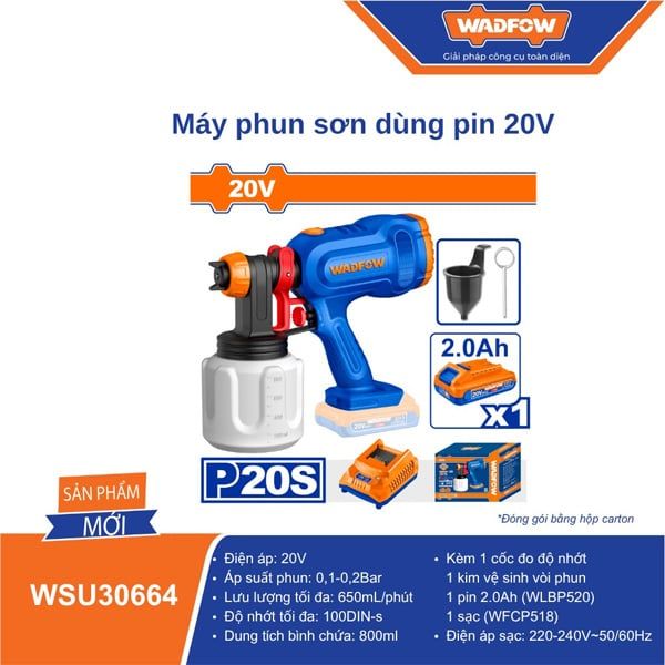 Máy phun sơn dùng pin 20V WADFOW WSU30664
