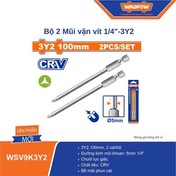 Bộ 2 mũi vặn vít 1/4inch-3Y2 WADFOW WSV9K3Y2