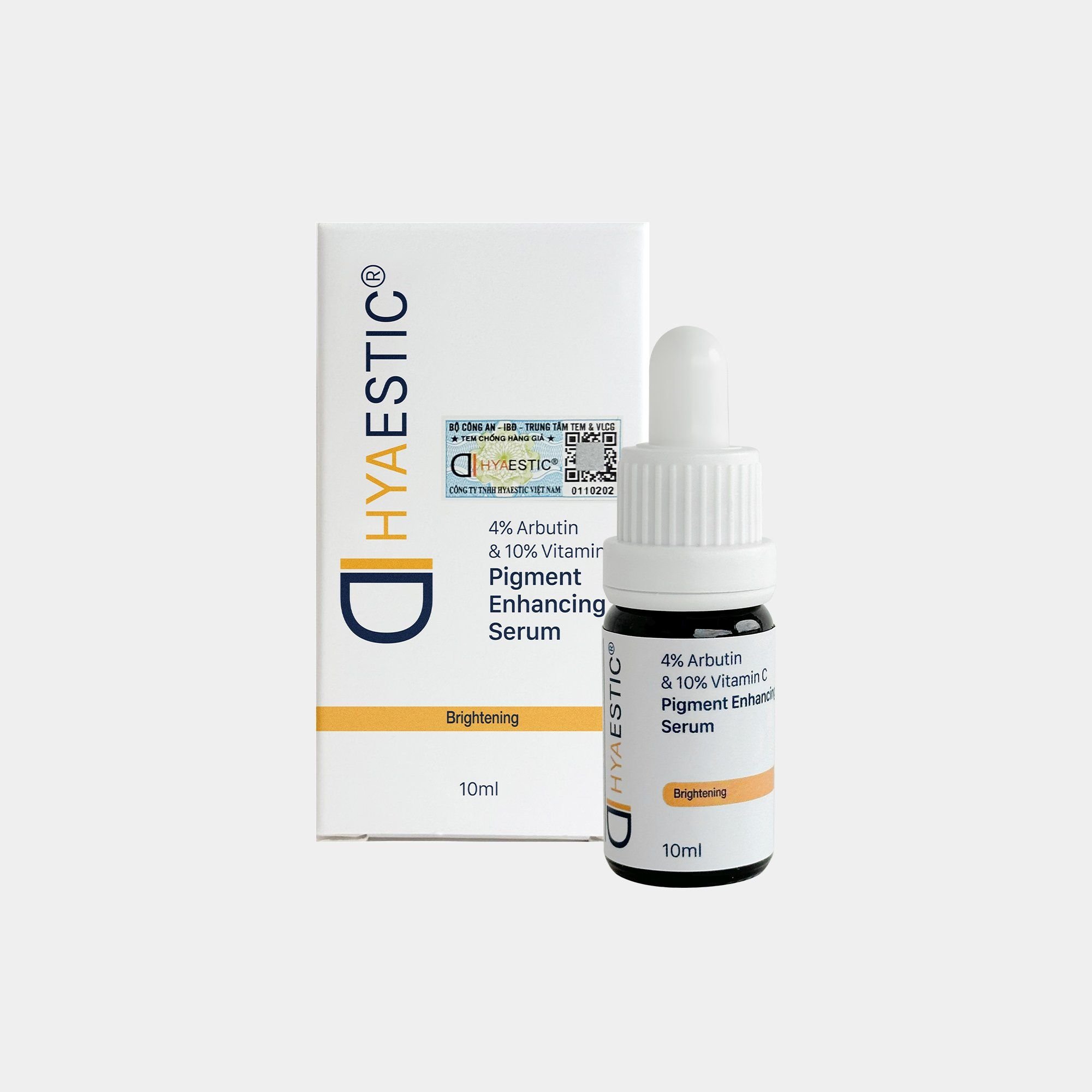 Tinh chất hỗ trợ trị nám và trẻ hóa làn da chuyên sâu Hyaestic Pigment Enhancing Serum 4% Arbutin & 10% Vitamin C (30ml) TẶNG Sữa rửa mặt dịu nhẹ làm sạch sâu 1% BHA (150ml)