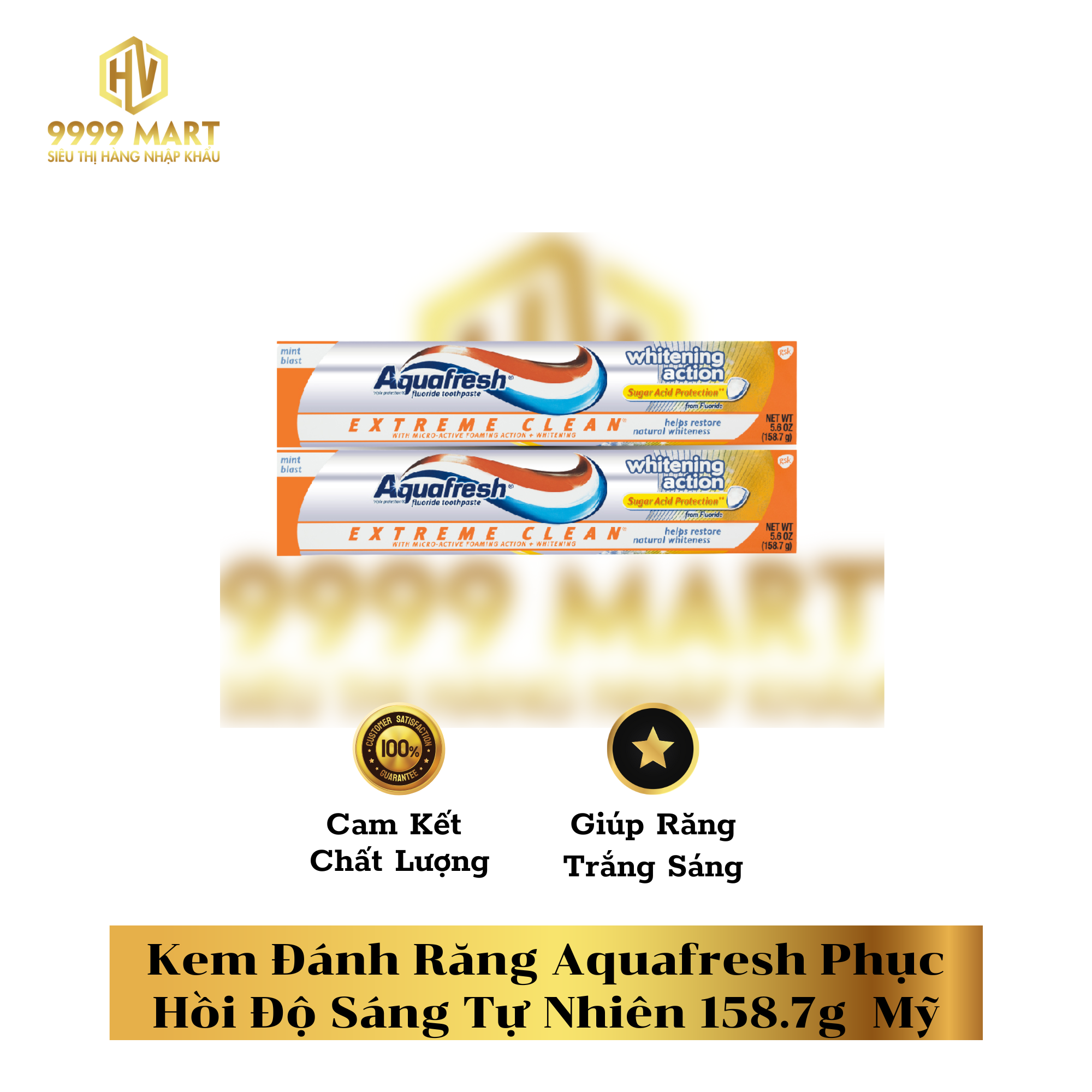 Kem Đánh Răng Aquafresh Phục Hồi Độ Sáng Tự Nhiên 158.7g Mỹ