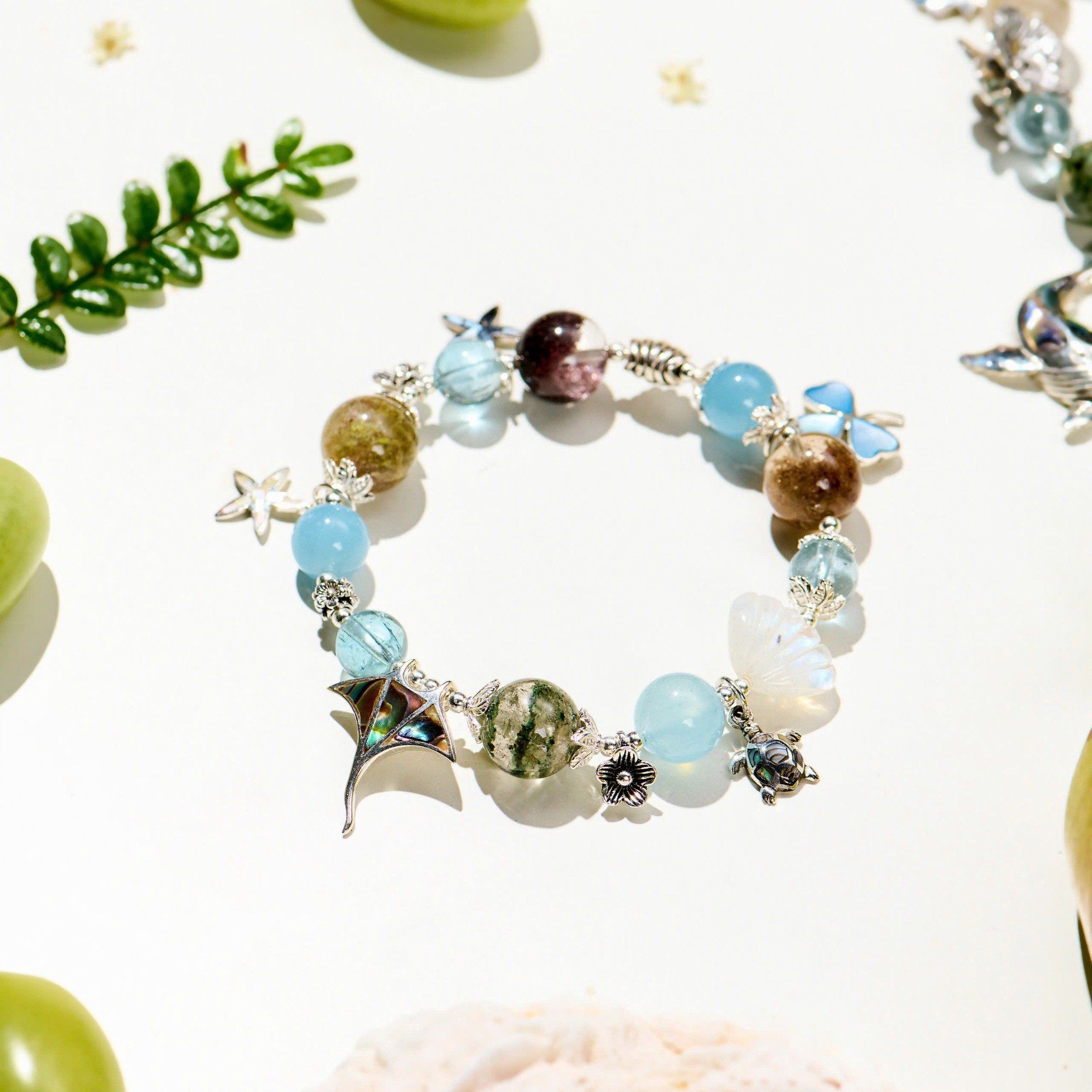 Vòng Tay Thiết Kế Nữ Love Splash Đá Aquamarine SP008246 Gypsylala