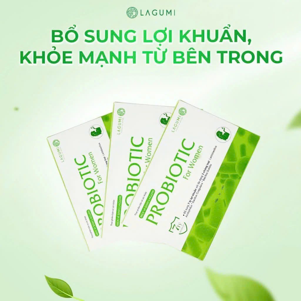 Combo 3 Hộp Viên Uống Men Vi Sinh Phụ Khoa LAGUMI hỗ trợ Giảm Viêm Nấm Khí Hư An Toàn Cho Bầu