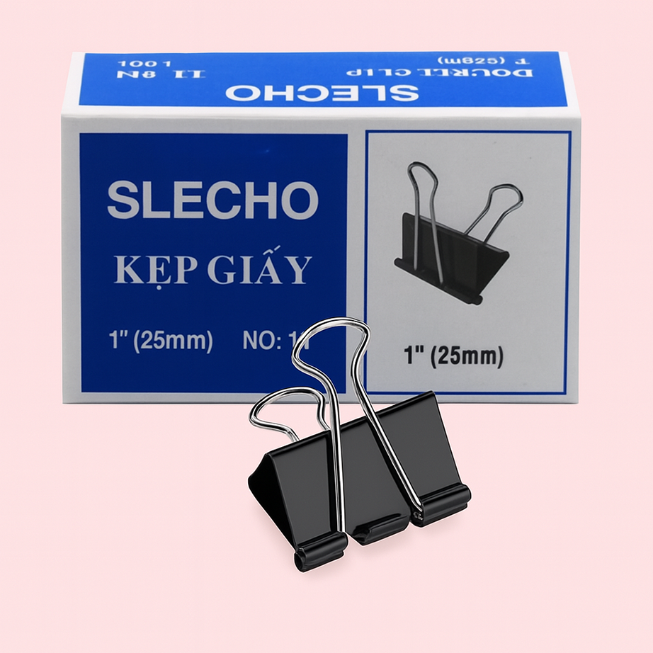 Kẹp bướm 25mm DC-025, kẹp chắc tài liệu dày, thân kim loại sơn tĩnh điện chống gỉ, lò xo bền – tiện lợi cho văn phòng, trường học và lưu trữ hồ sơ lâu dài