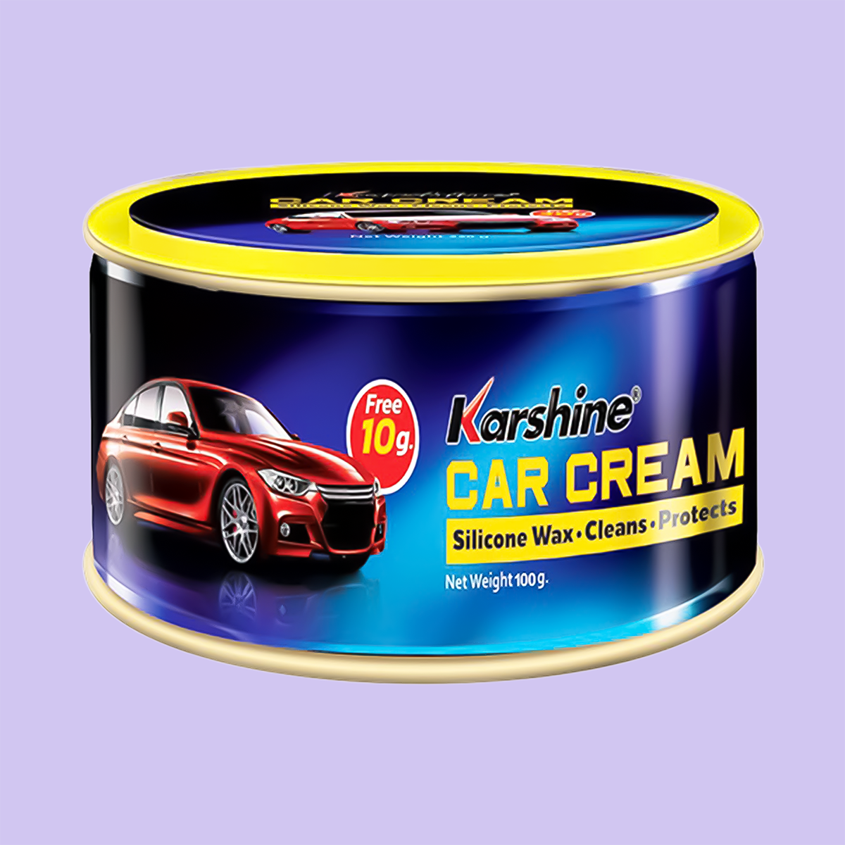 Chất đánh bóng Karshine 110g, dạng kem, làm sáng bề mặt nhanh chóng, giúp loại bỏ vết ố và xỉn màu – thích hợp dùng cho ô tô, xe máy và các bề mặt kim loại, nhựa