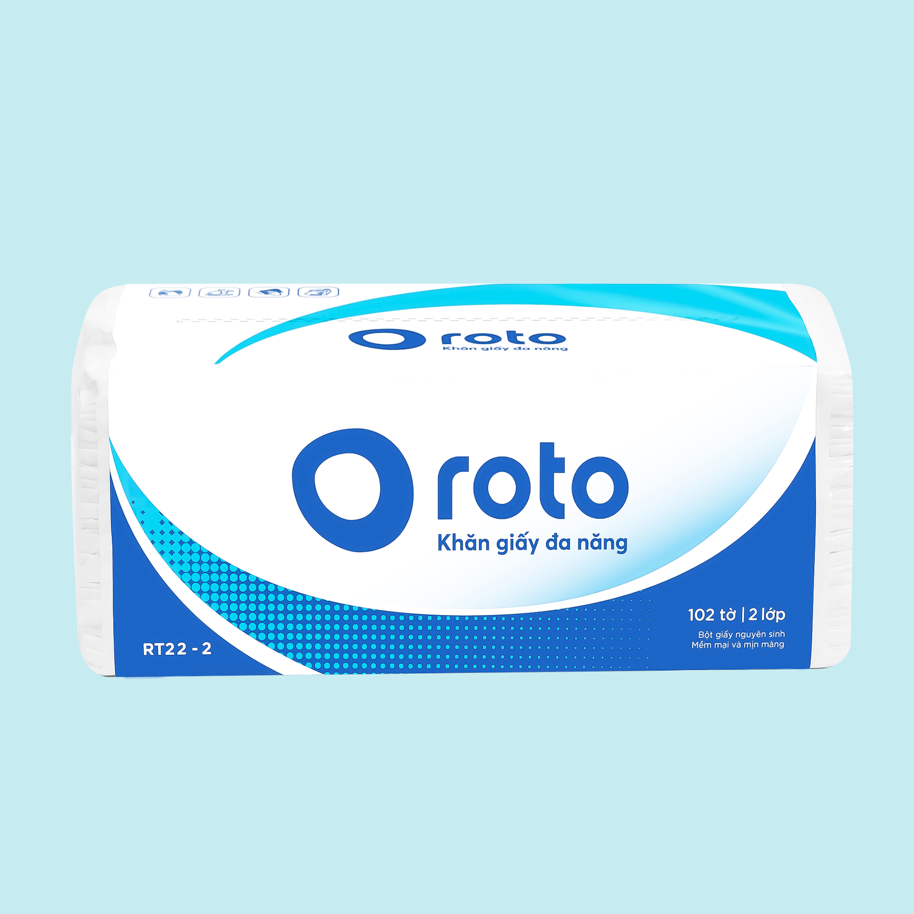 Khăn giấy lau tay ROTO 2 lớp, giấy dày, mềm mịn, thấm hút nhanh – thích hợp sử dụng trong nhà vệ sinh, bếp ăn, văn phòng và nhà hàng