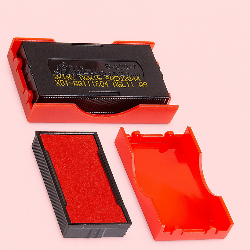 Tampon dấu lật có mực Shiny S852, mực đỏ, khung nhựa chắc chắn, cơ chế lật mượt, cho dấu in sắc nét – thích hợp dùng trong văn phòng, cơ quan hành chính