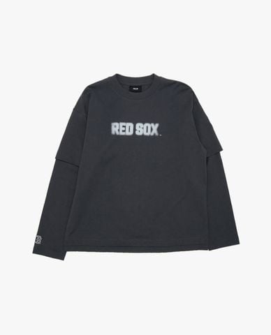 MLB - Áo thun unisex cổ tròn tay dài in logo