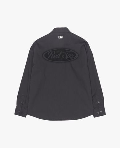 MLB - Áo khoác sơ mi unisex cổ bẻ tay dài phối logo