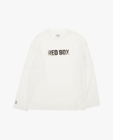 MLB - Áo thun unisex cổ tròn tay dài in logo