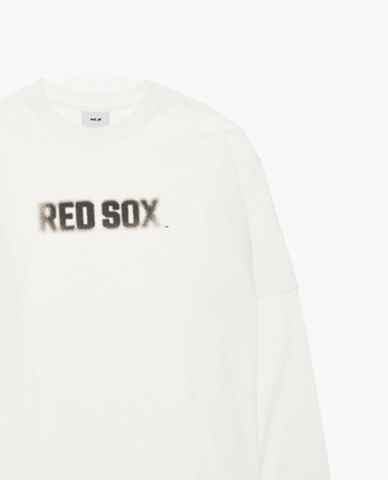 MLB - Áo thun unisex cổ tròn tay dài in logo