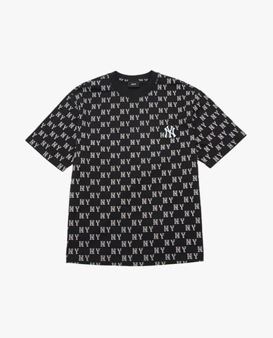 MLB - Áo thun unisex cổ tròn tay ngắn phối họa tiết monogram