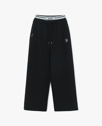 MLB - Quần nữ ống rộng lưng thun Basic Small Logo