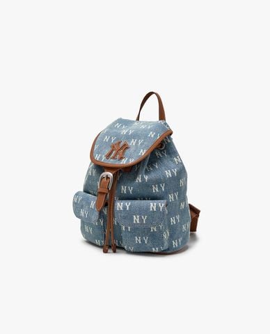MLB - Balo nữ nắp gập Classic Monogram Vintage Denim