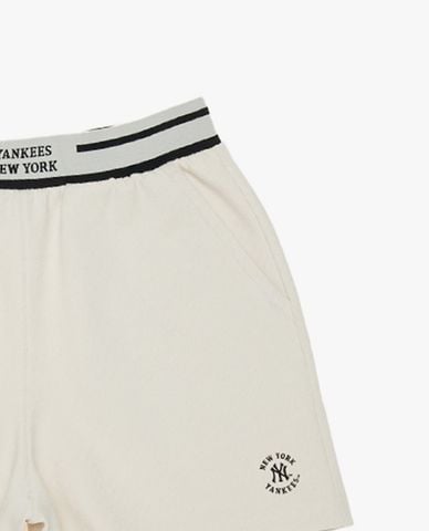 MLB - Quần short ngắn nữ lưng thun kẻ sọc
