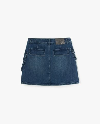 MLB - Chân váy denim mini Basic Small Logo