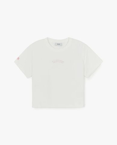 MLB - Áo croptop nữ cổ tròn tay ngắn Basic