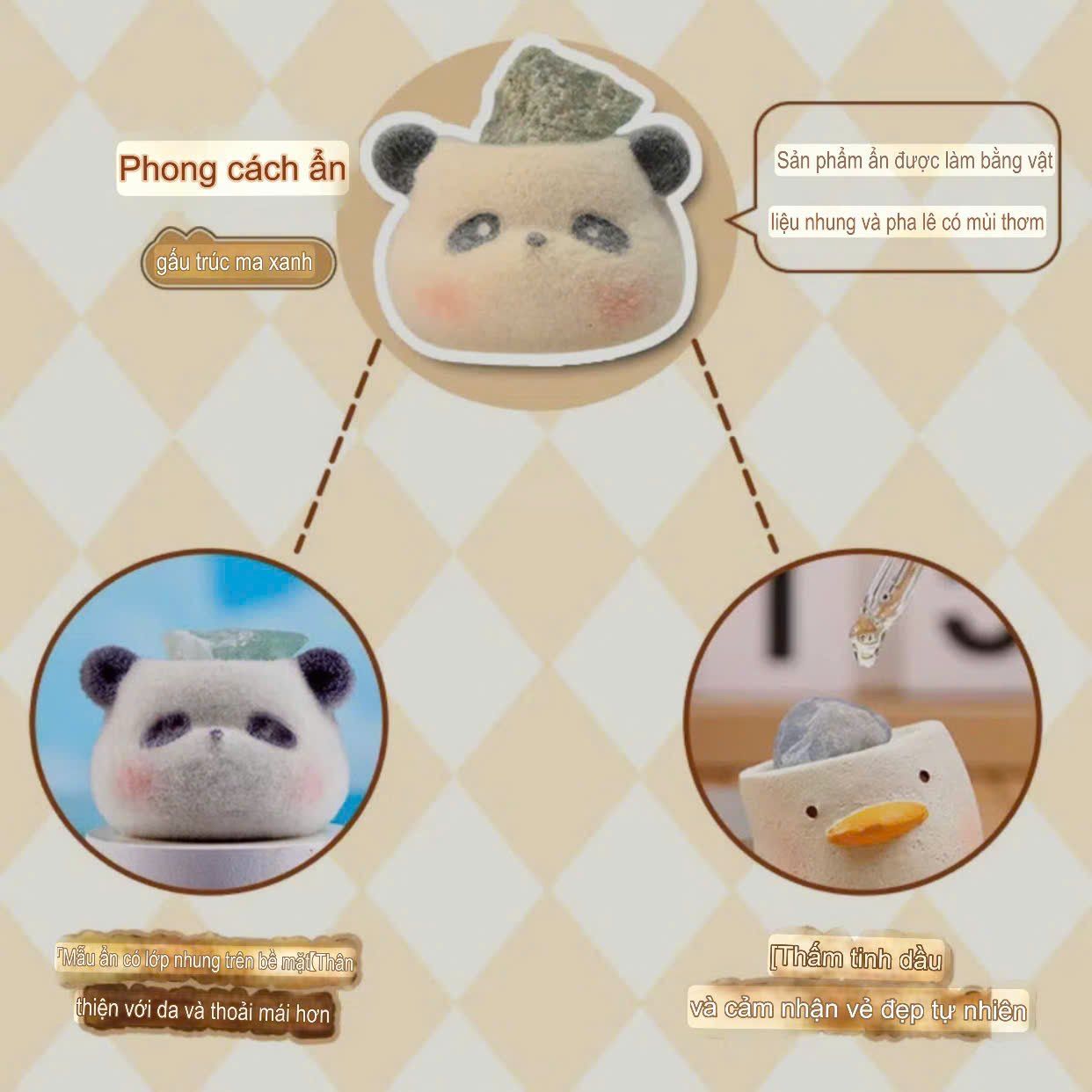BLINDBOX : Mô hình các mẫu động vật dễ thương & đá pha lê, 15ages+, No. W1244-3