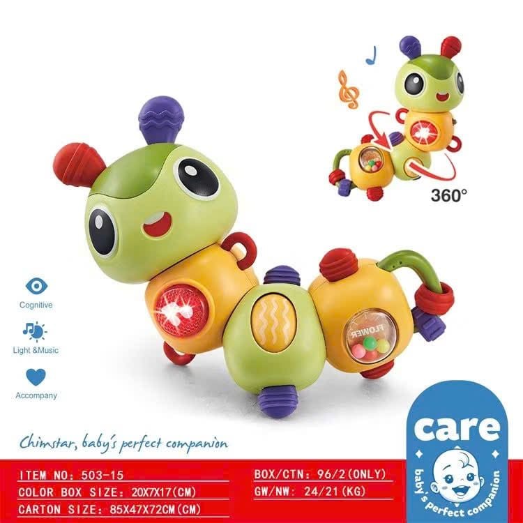 Đồ chơi vận động : Đồ Chơi Con Sâu Âm Nhạc Cho Bé – Baby Insects Có Đèn & Nhạc, 18m+, No. 503-15