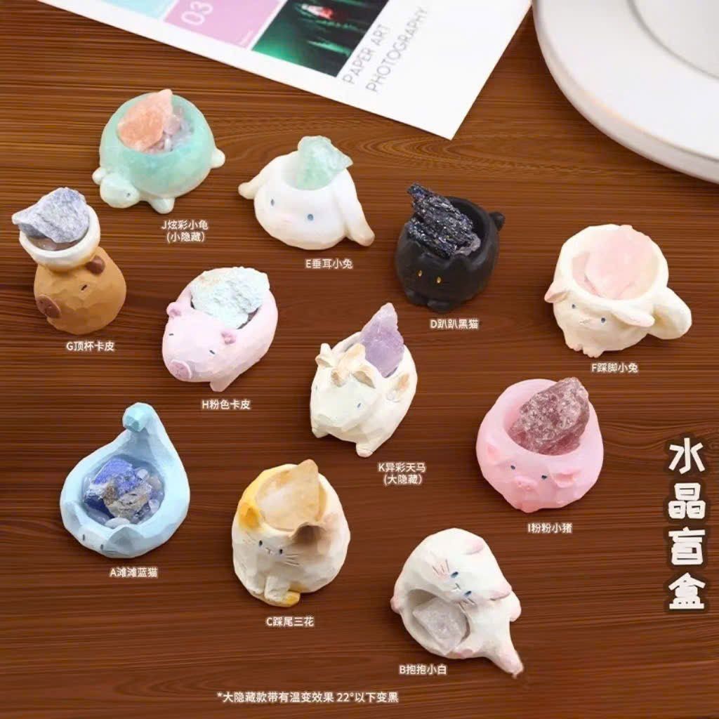 BLINDBOX : Mô hình Mèo Pal kèm Đá Pha Lê xinh xắn, 15ages+, No. W1244-4