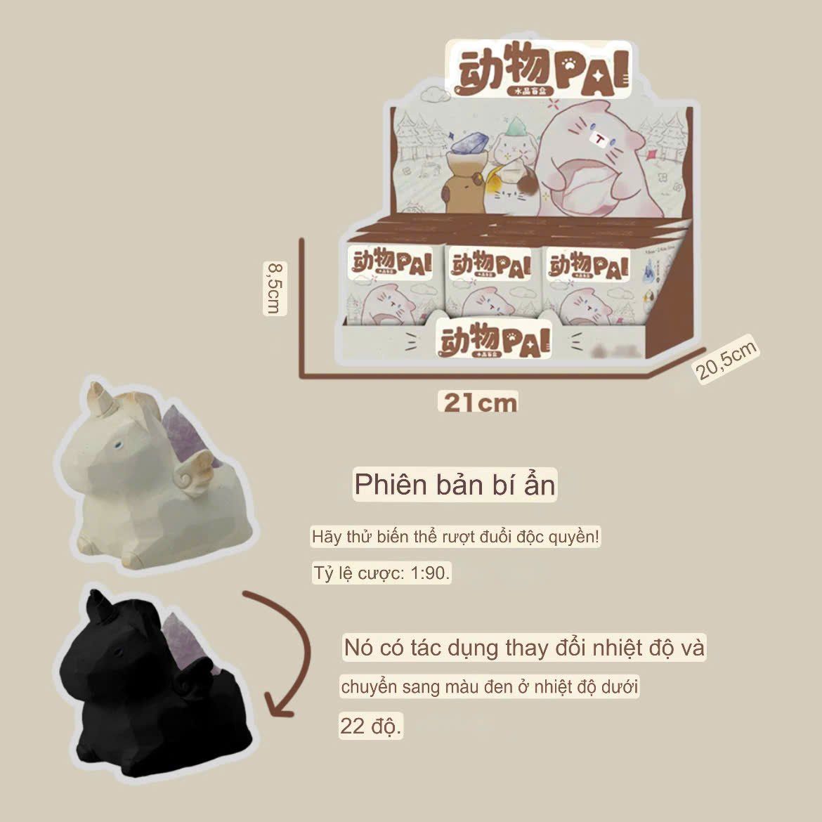 BLINDBOX : Mô hình Mèo Pal kèm Đá Pha Lê xinh xắn, 15ages+, No. W1244-4