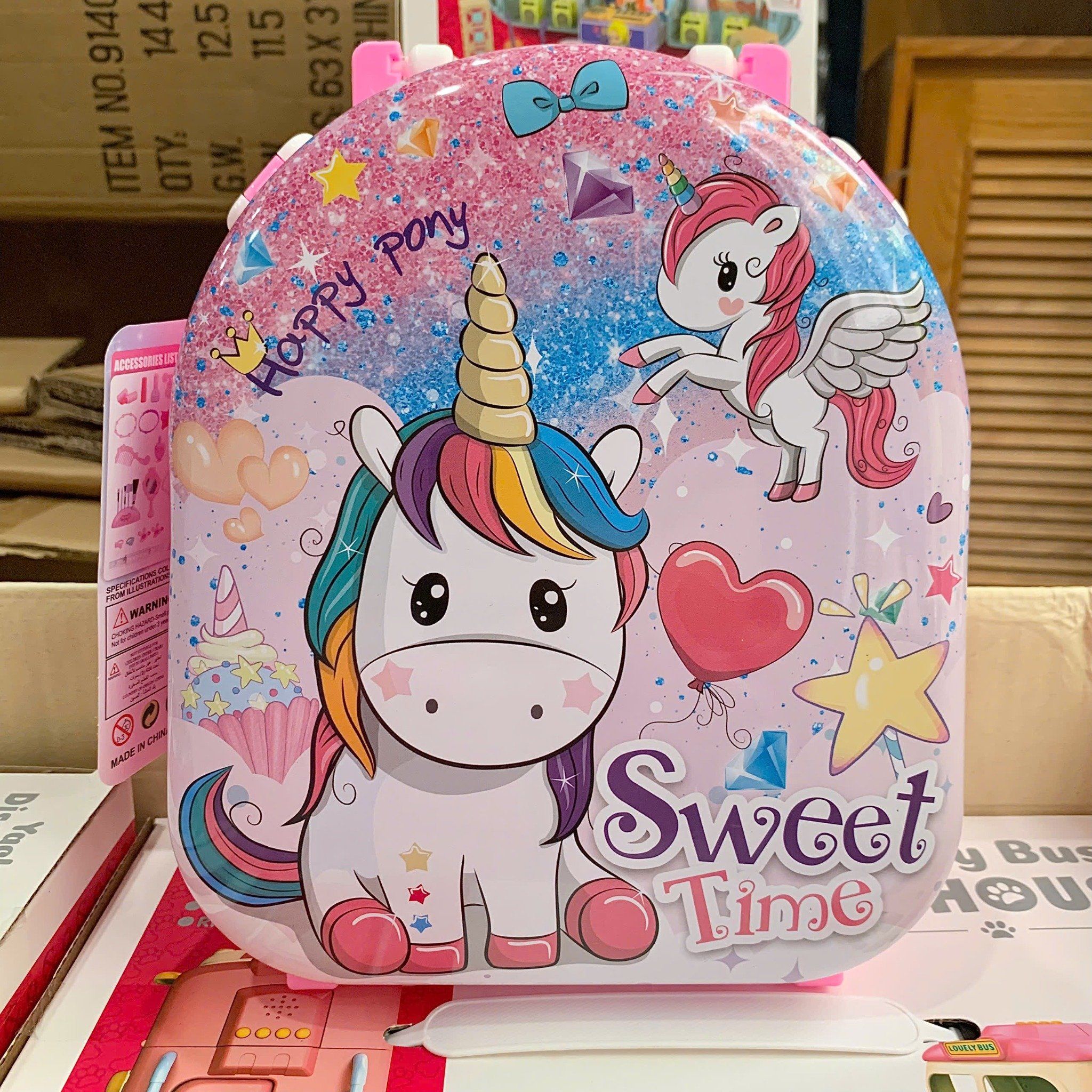 Đồ chơi nhập vai : Bộ đồ chơi vali trang điểm Kuromi & Ngựa Pony, 3ages+, No. DL-9907,9909