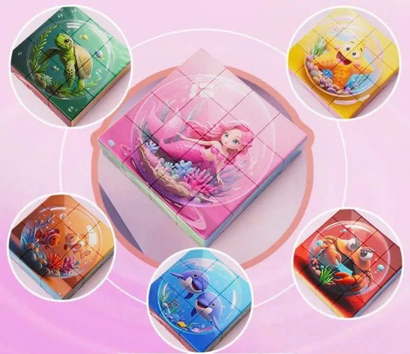 Đồ chơi xếp hình : Khối nam châm từ tính 6 mẫu khác nhau, khối 3D siêu thú vị cho bé, No. JM850-57
