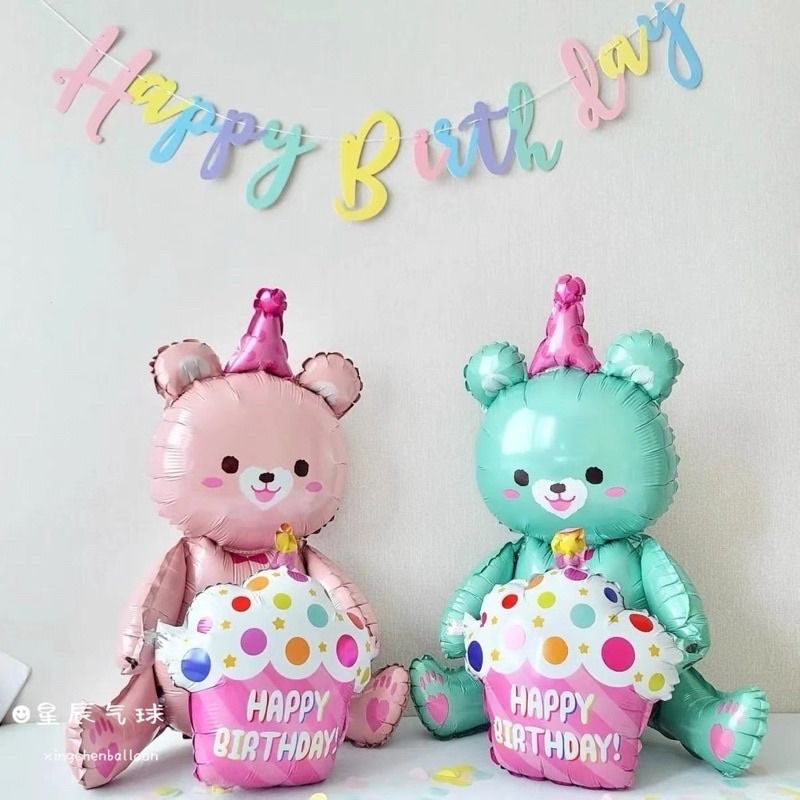 Bong bóng hình gấu cupcake