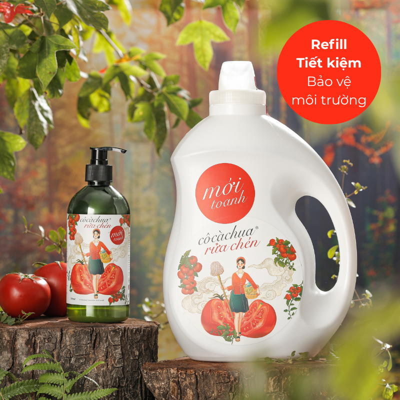 Combo Rửa chén Mới toanh, can 3,8L và chai 500ml, Refill tiết kiệm