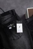 Quần Short Jean Nam S132-S133 | Màu Đen Wash Bạc, Co Giãn, Form Regular