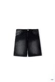 Quần Short Jean Nam S132-S133 | Màu Đen Wash Bạc, Co Giãn, Form Regular