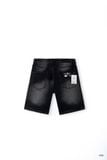 Quần Short Jean Nam S132-S133 | Màu Đen Wash Bạc, Co Giãn, Form Regular